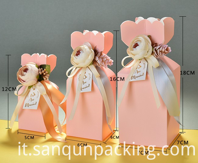 Scatola di caramelle da sposa rosa Pink Wedding Candy Box